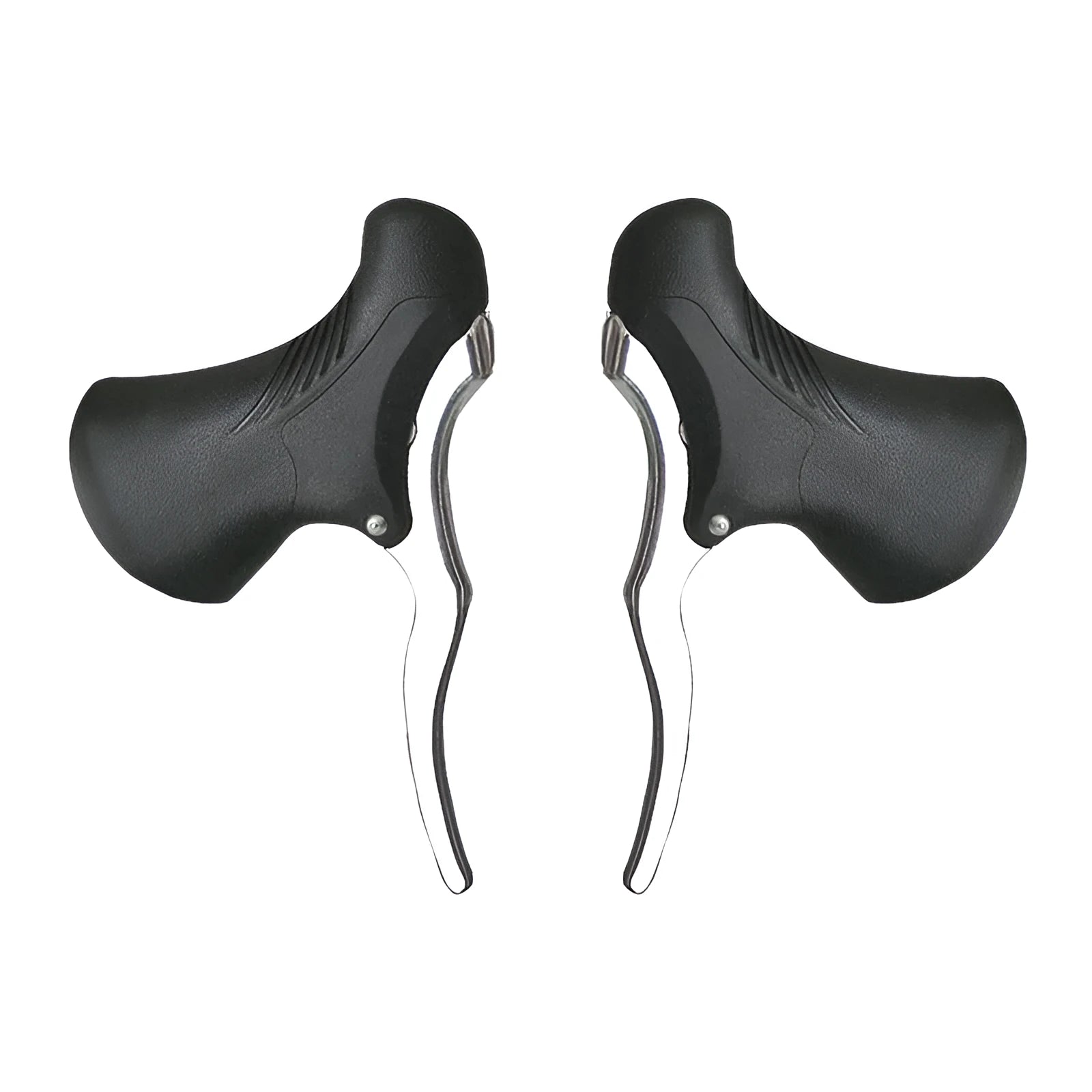 Aluminium alloy road bicycle brake handle in black and black silver, shown next to a ruler indicating 22.2mm and 23.8mm.