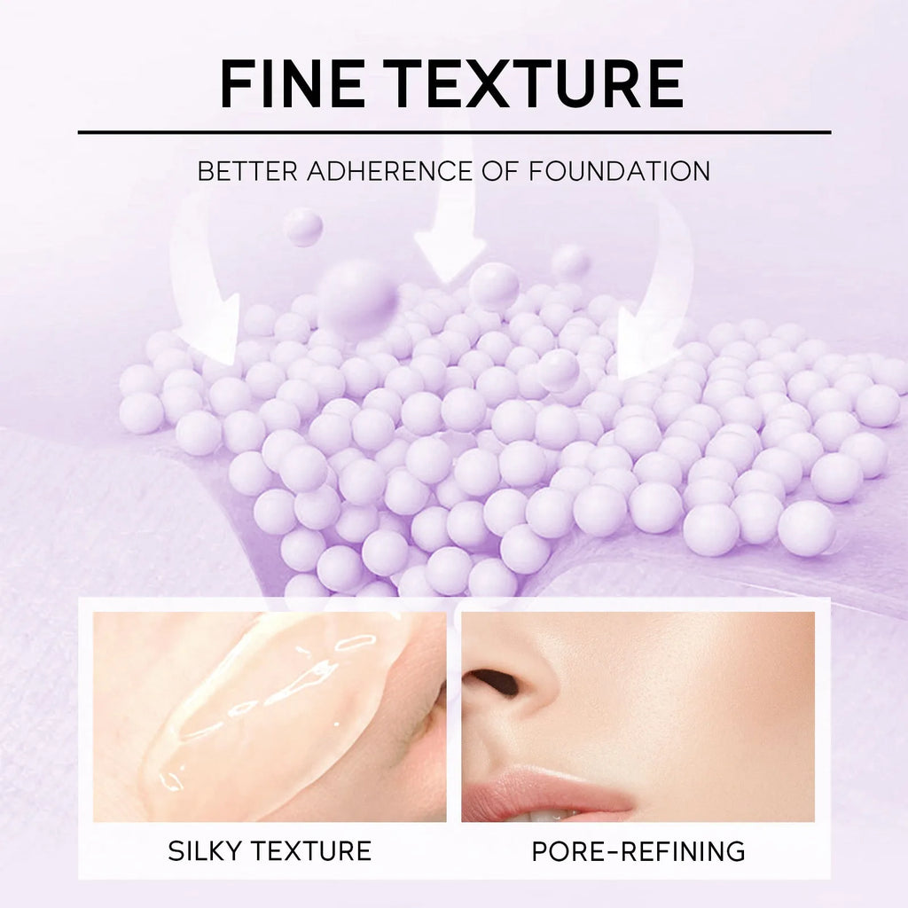 30g colour-correcting moisturising makeup primer box showing green, pink, and purple shades
