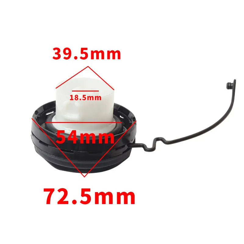 Toyota vehicle replacement fuel tank cap with snap-type closure.