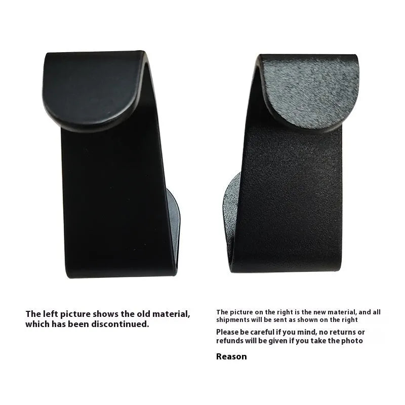Metal car seat clothes hook for Tesla Model S and Model X, 26x20 cm, silver finish, designed for second-generation seat gap installation.