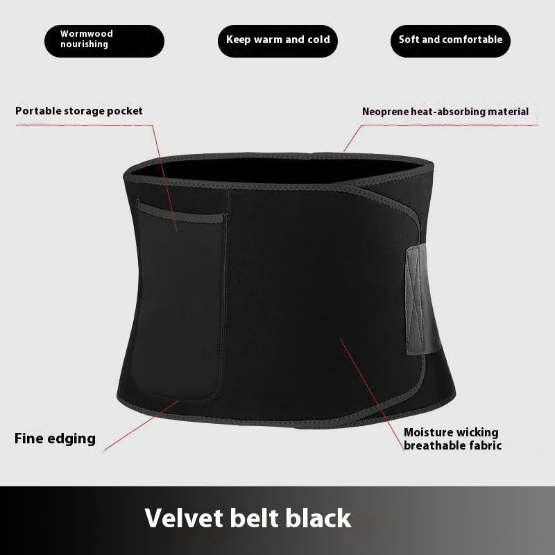Black fitness waist abdominal belt for yoga lumbar support