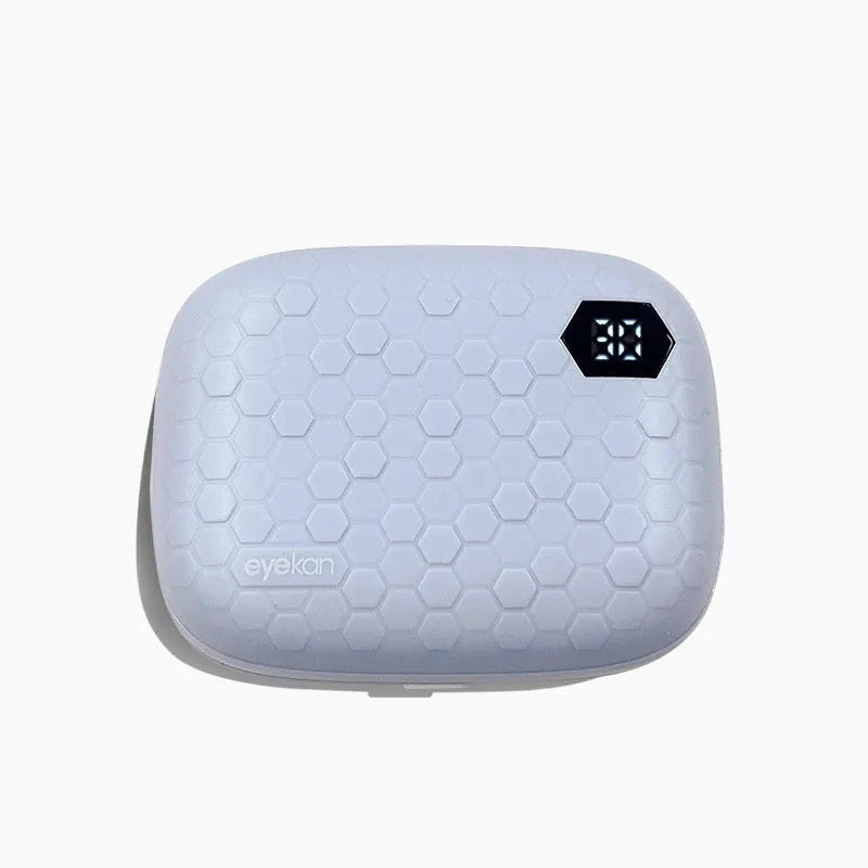 Pearl white automatic electric ultrasonic flushing instrument for cleaning invisible glasses.
