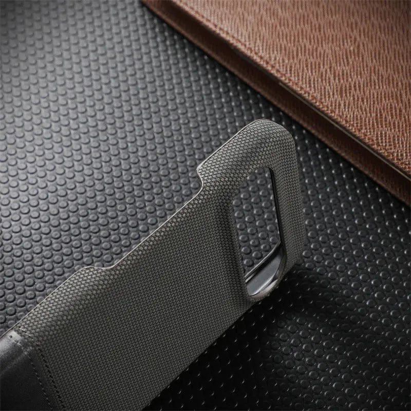 Lambskin leather phone case with anti-fall stitching and plaid pattern for Google Pixel
