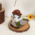 Orange and green owl harvest bird Thanksgiving pendant ornament for window or desktop decoration