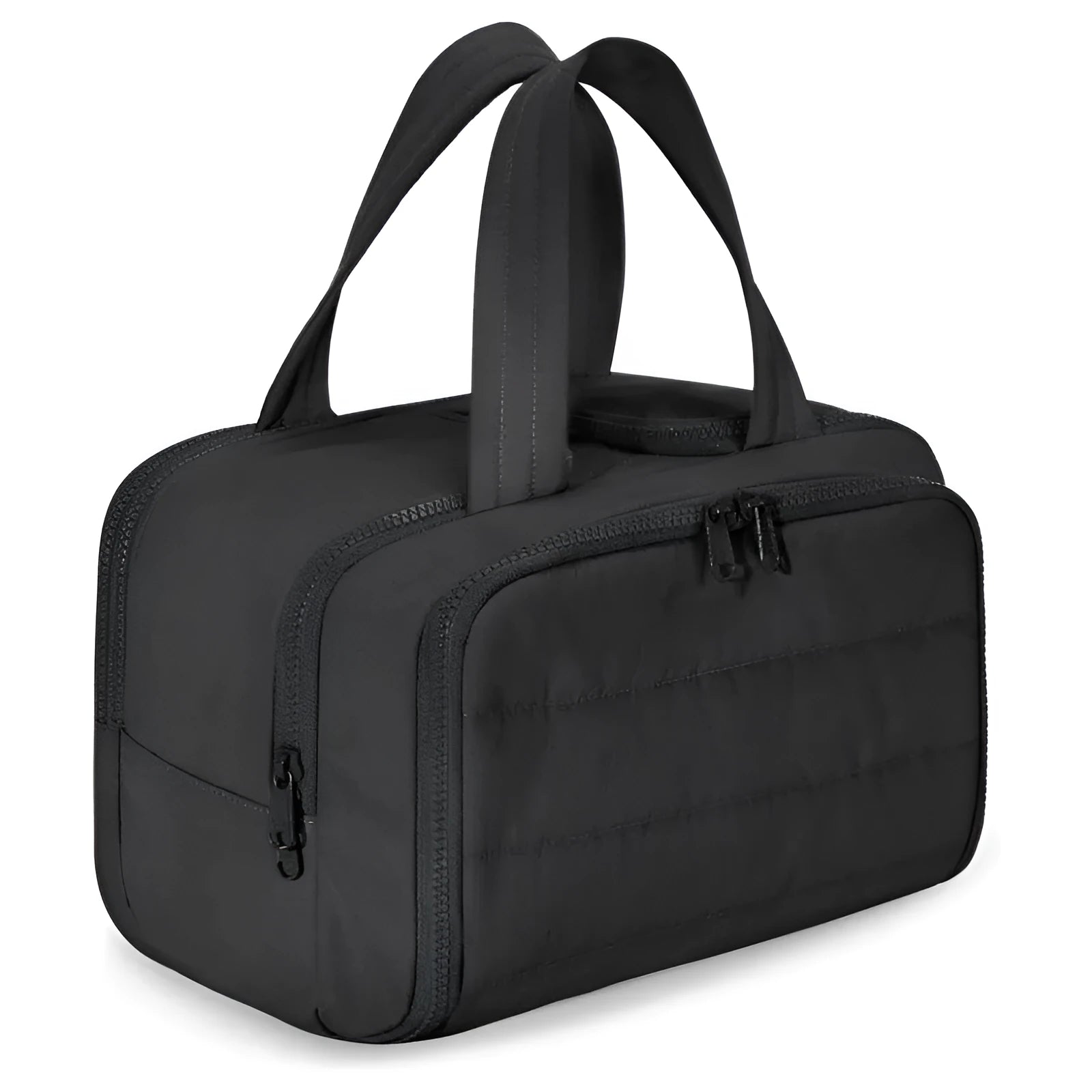 Large open travel toiletry bag with fluffy lining in multiple colour options.