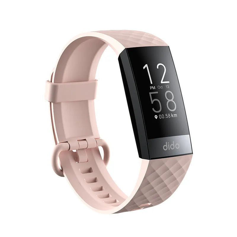 Y6 Black smart health bracelet with 1.1-inch screen on a wrist, showing ECG and heart rate data.