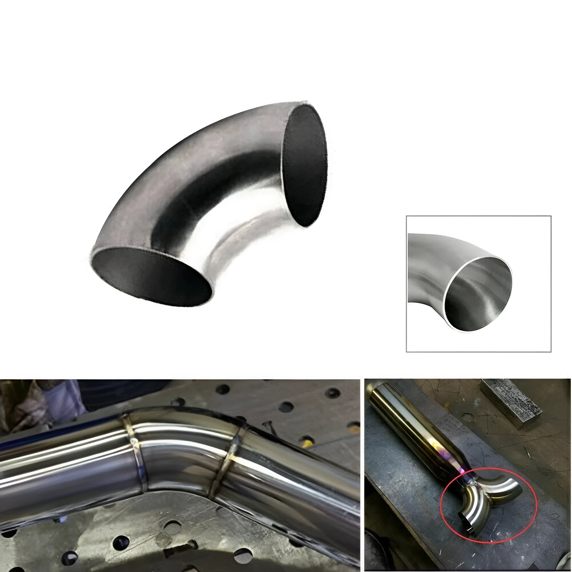 304 stainless steel exhaust elbow 63mm diameter silver car modified pipe
