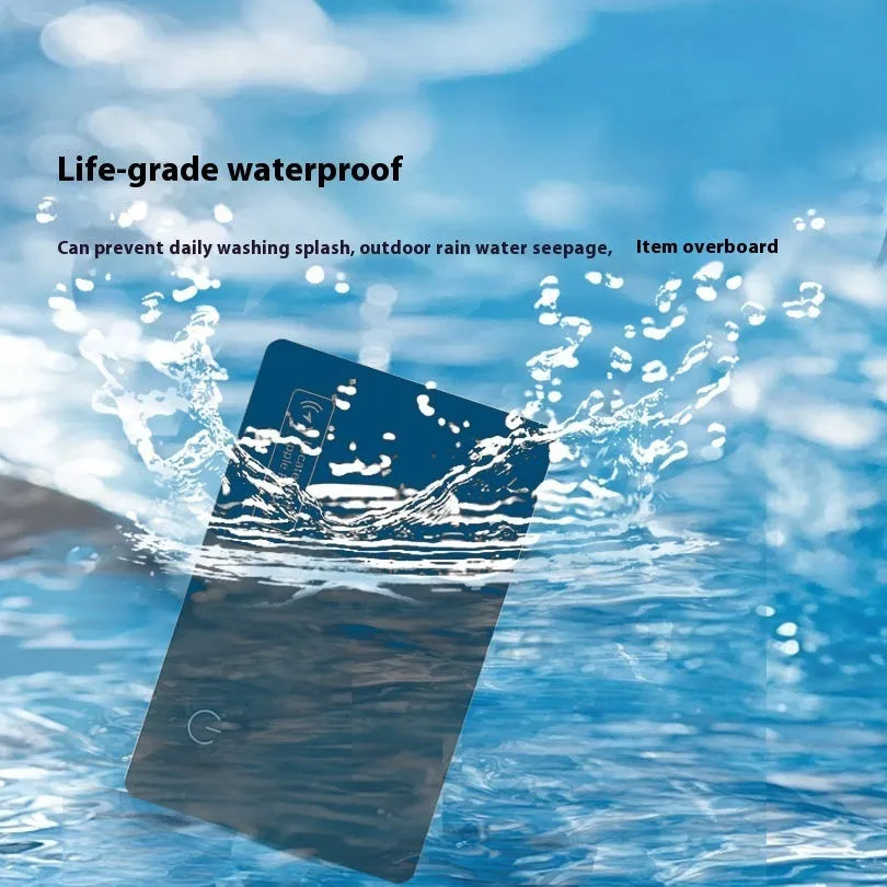Black ultra-thin anti-loss card for Apple devices with MFI certification and 51mm x 82.6mm dimensions