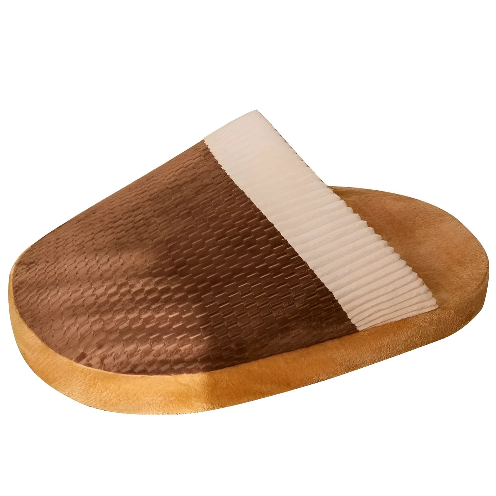 Brown dog nest sleeping bag bed with a removable cover for small to medium-sized dogs.