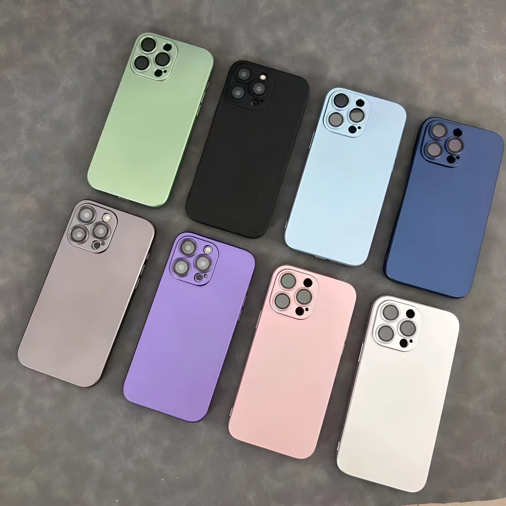 Electroplated mirror frosted TPU phone case for iPhone 15 in silver with anti-fingerprint surface