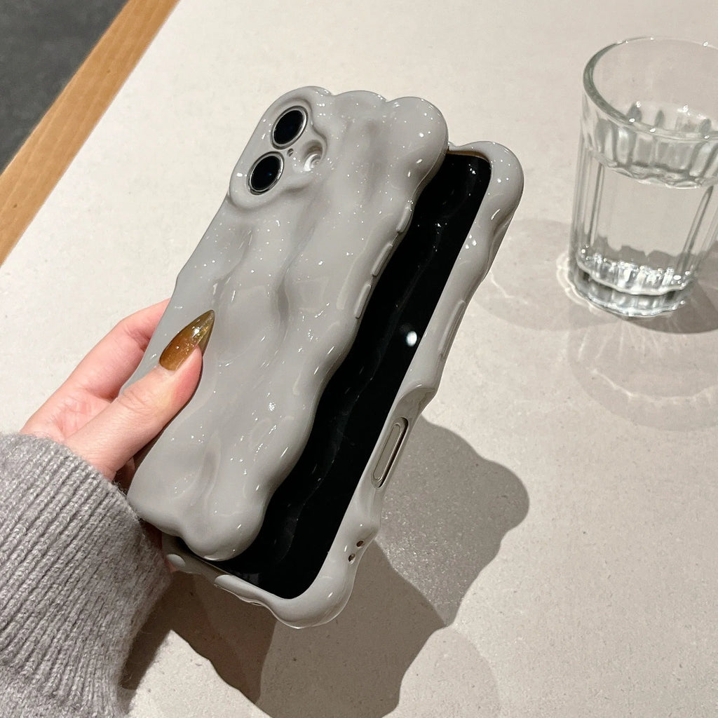 Cold style gray bubble shell TPU phone case for iPhone with anti-fall feature