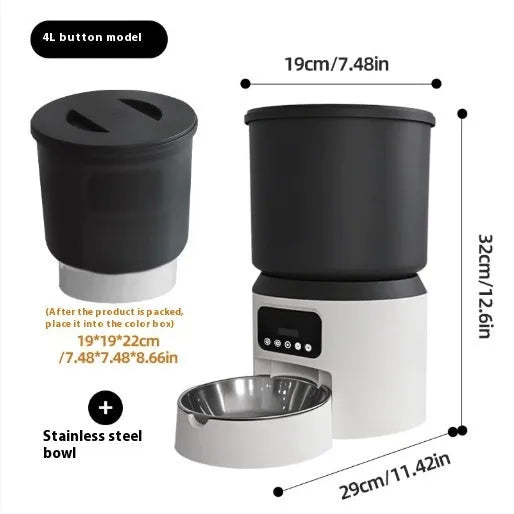 4 litre smart pet feeder with camera and stainless steel bowl for remote feeding
