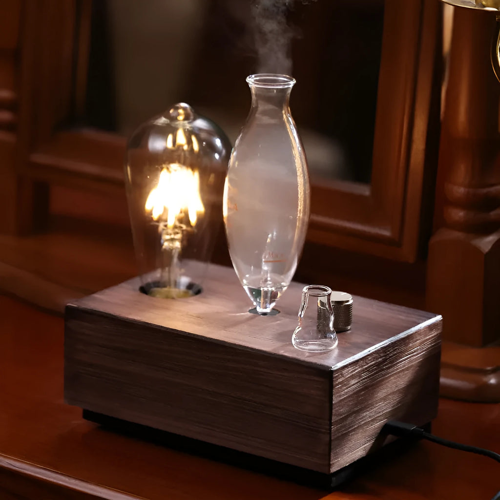 Smart Waterless The Third Gear Ambience Light Aroma Diffuser in glass column shape with reservoir and single fog outlet