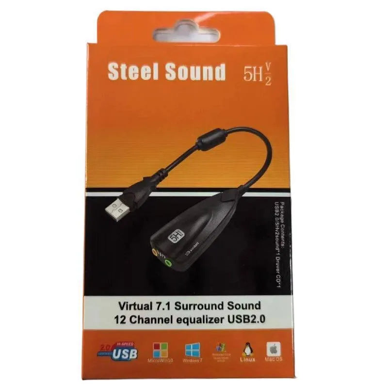 5HV2 71 cable karaoke sound card in black with triangular design for desktop use