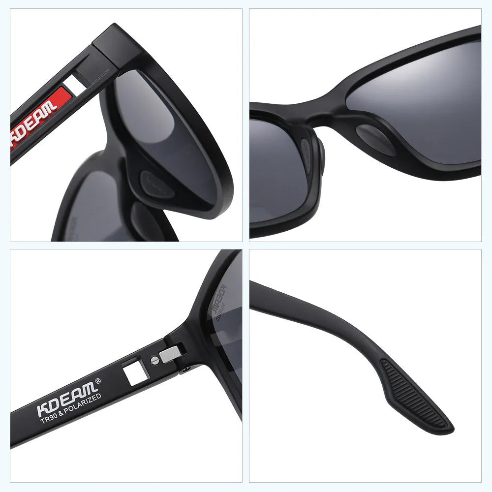 Metal hinge sports sunglasses with polarised lenses in retro styling