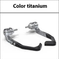 Pair of black CNC machined motorcycle bow protection pads for Honda CBR650F and CBR650R brake horn guard bar.