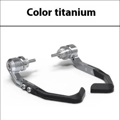 Pair of black CNC machined motorcycle bow protection pads for Honda CBR650F and CBR650R brake horn guard bar.