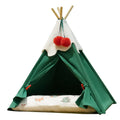 Brown semi-closed cloth cat house with thickened walls for winter sleeping