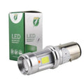 White aluminium alloy LED headlight with 18W 3000LM output for motorcycle direct replacement