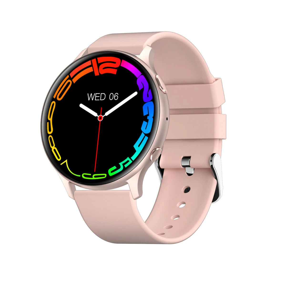 Smart watch with 1.32 inch TFT touchscreen, silicone strap, and Bluetooth call support in black