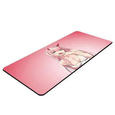 Cloth keyboard mat with Darling anime design in pink, multiple size options from 25x29cm to 40x90cm