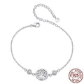 S925 sterling silver bracelet with white gold plating, 15+6cm chain and 1.1cm lucky tree pendant, SCB288