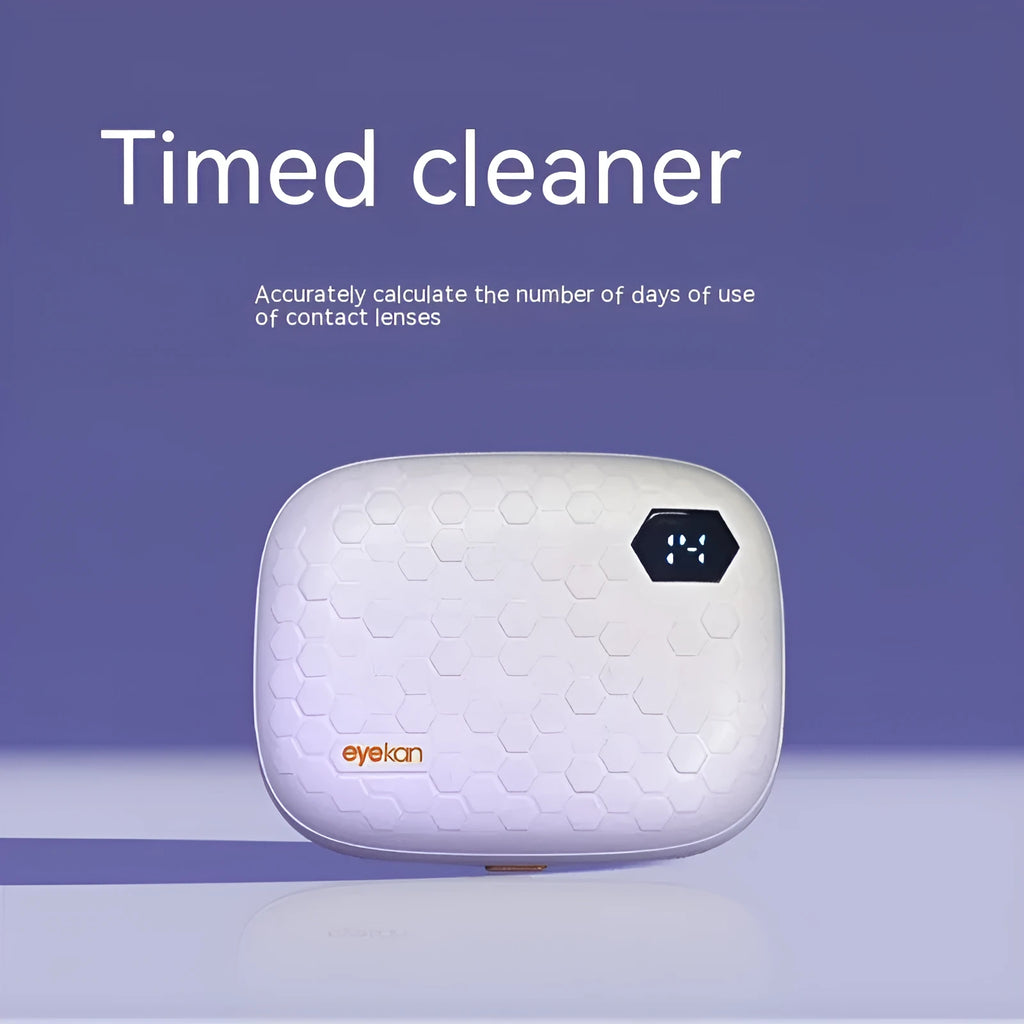Pearl white automatic electric ultrasonic flushing instrument for cleaning invisible glasses.