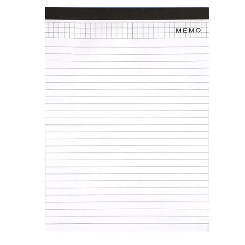 A4 tearable notebook with gridded ivory pages and a paper cover.