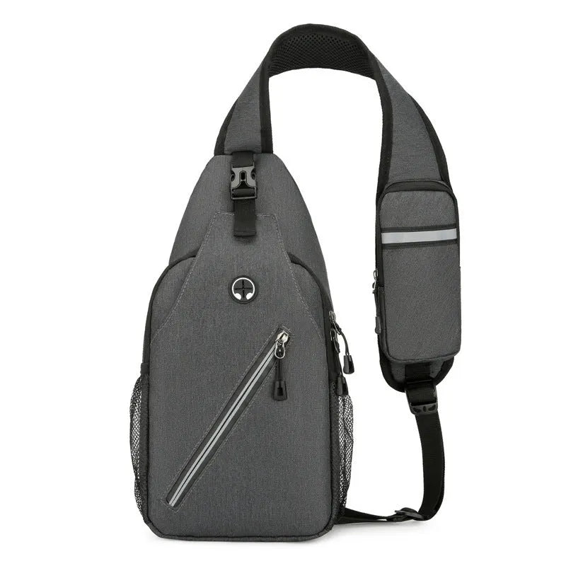 Men's Oxford cloth crossbody shoulder bag in black with large capacity for travel and daily use