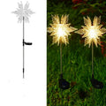 LED solar snowflake lawn light in warm white with 2V 100mA solar panel and waterproof outdoor design