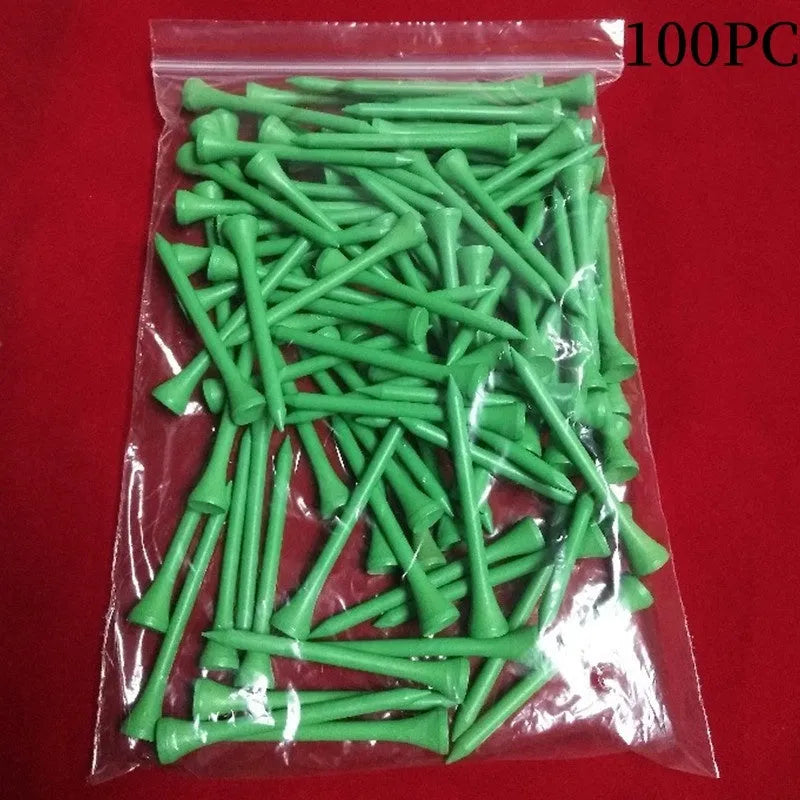 100 pack golf ball tray seat nail pins in seven colours including white, yellow, red, green, and blue