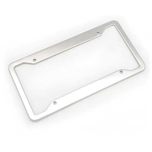 Aluminium alloy licence plate frame in black, light grey, sandblasted silver and stainless steel colours