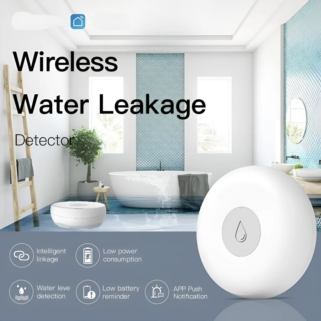 Doodle Smart wireless water leakage detection alarm sensor for home use.