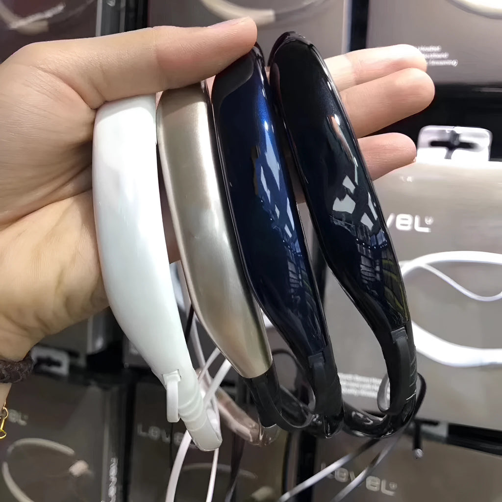 Bluetooth 5.1 sports running headset in black, blue or gold with microphone and bone conduction wear