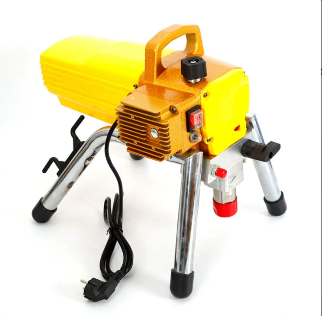 Blue portable electric airless spraying machine with extension rod and spray gun for painting work