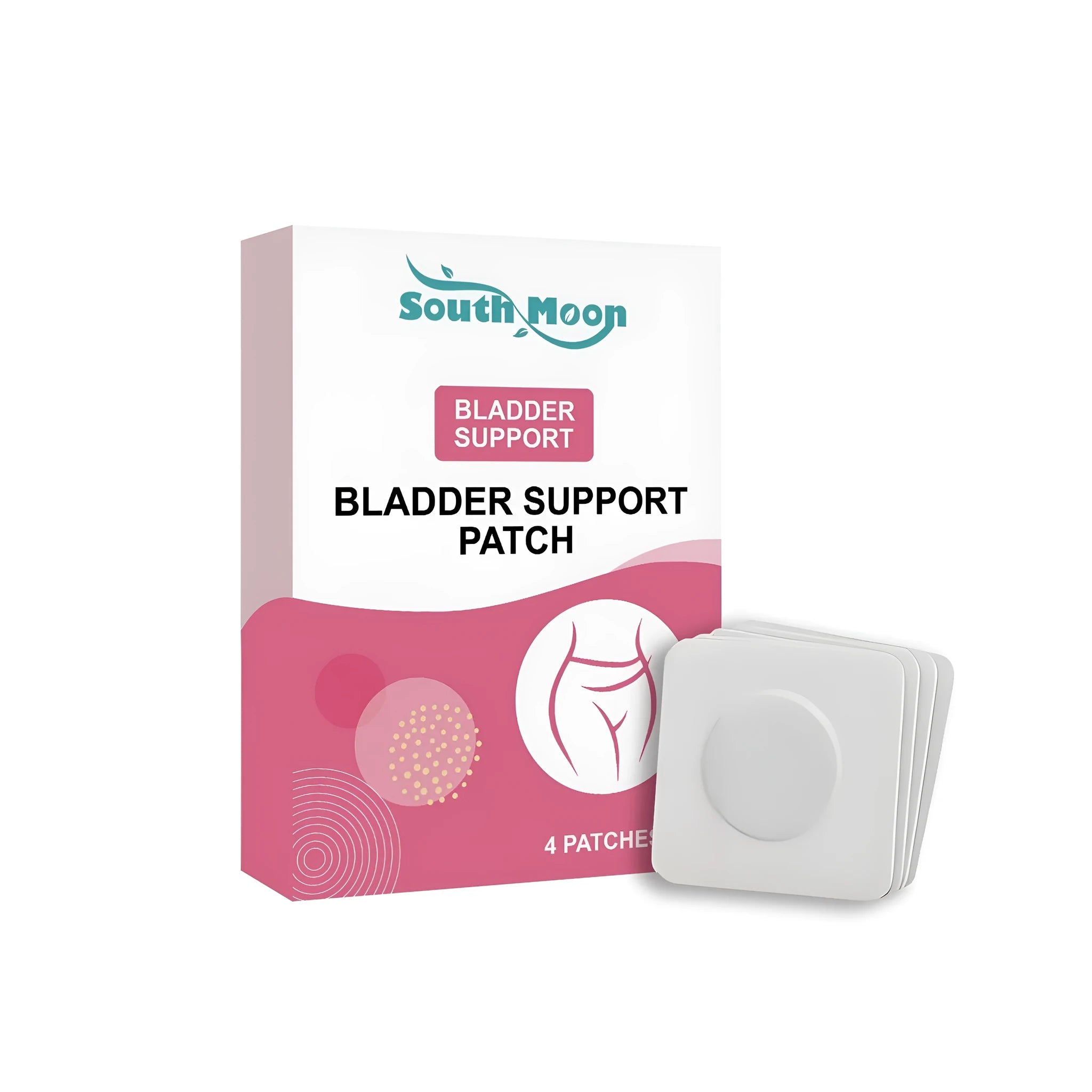 Pack of four Bladder Care Patches with natural ginger, mint, and aloe ingredients.