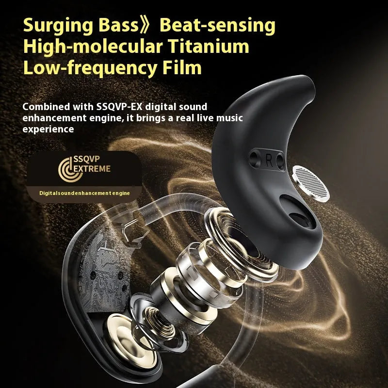 LX80 Bluetooth headset touch screen ear-mounted earhook sports plastic black colour wireless earbuds