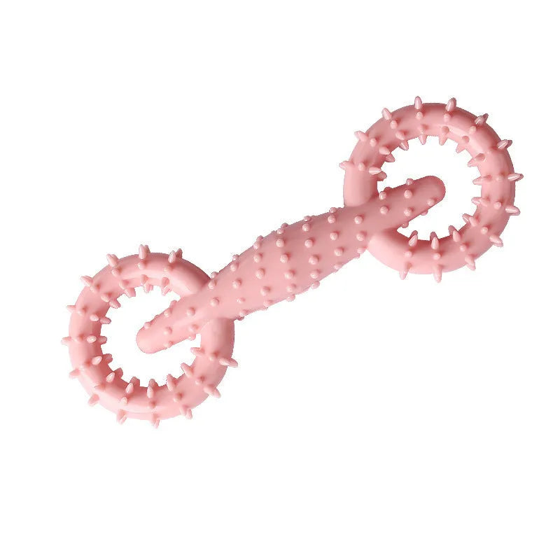 Blue TPR dog chew toy ring for puppy teething relief and safe chewing