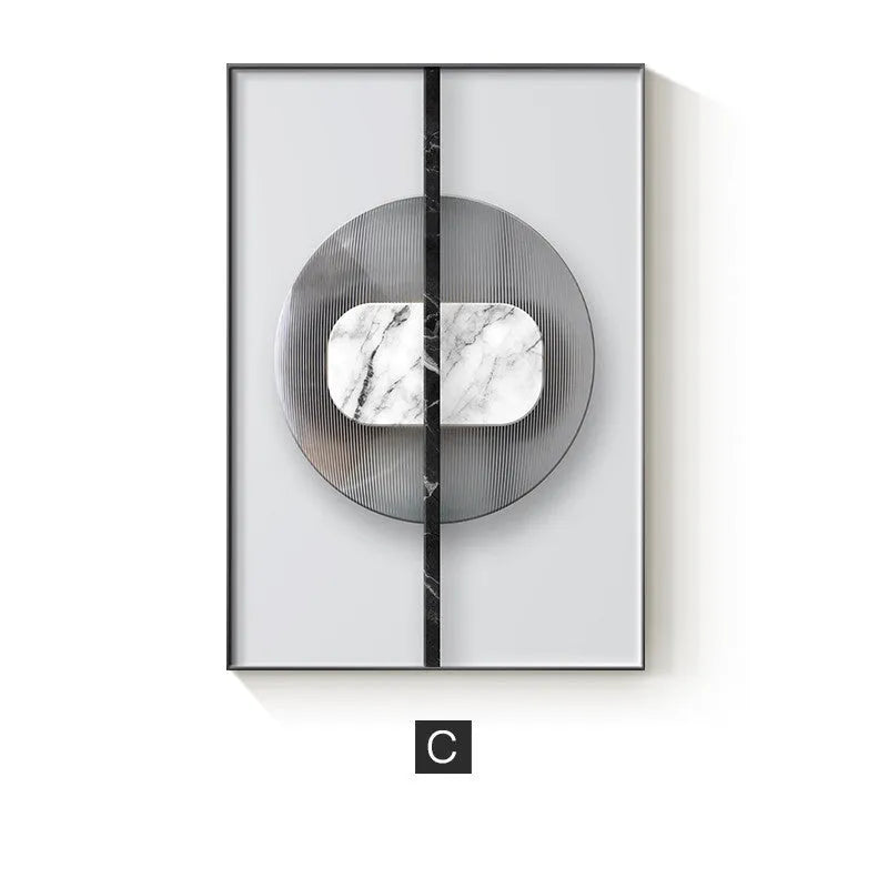 Abstract geometric pattern canvas wall art print in multiple size options