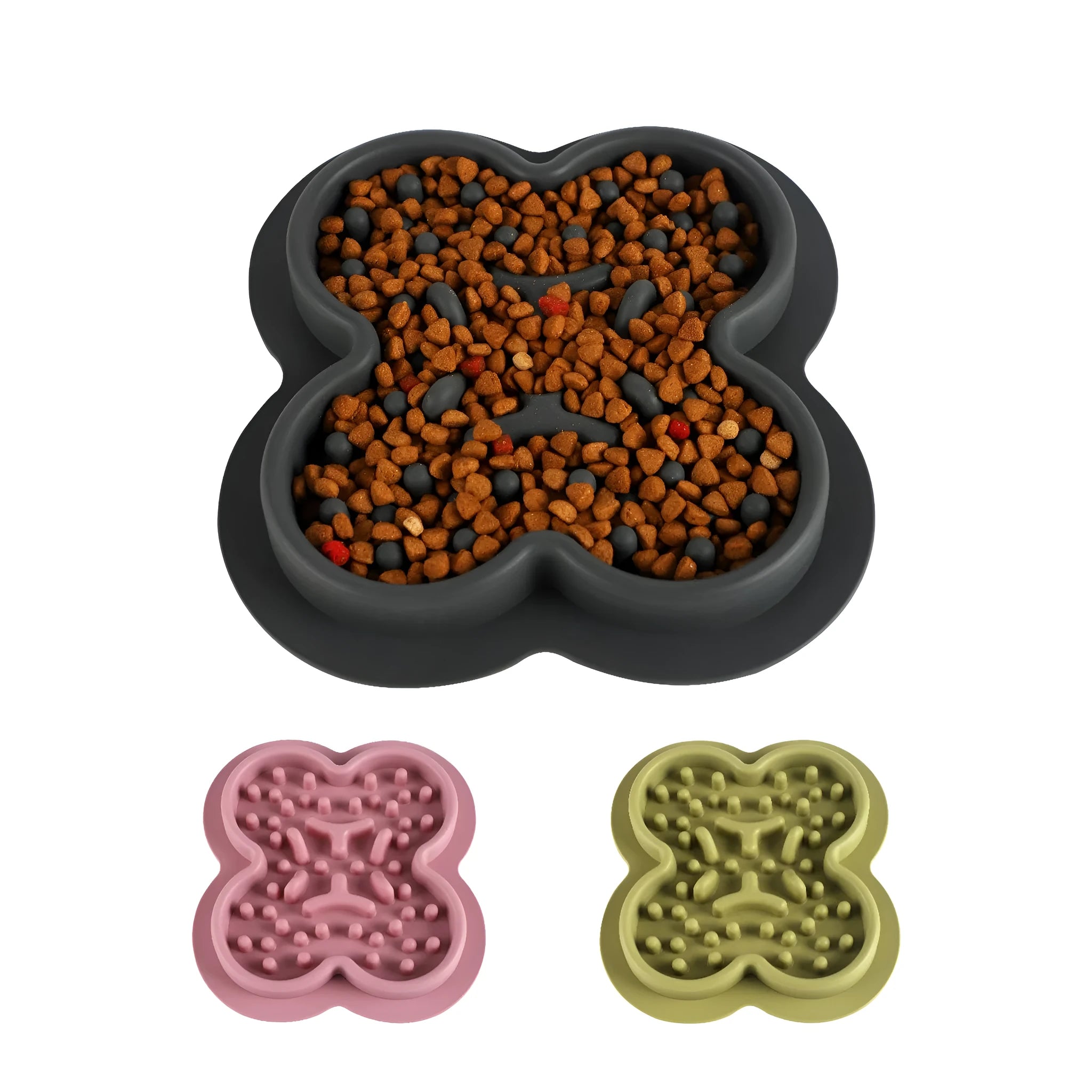 Silicone pet licking mat for cats and dogs, textured non-slip surface, 19cm by 21cm