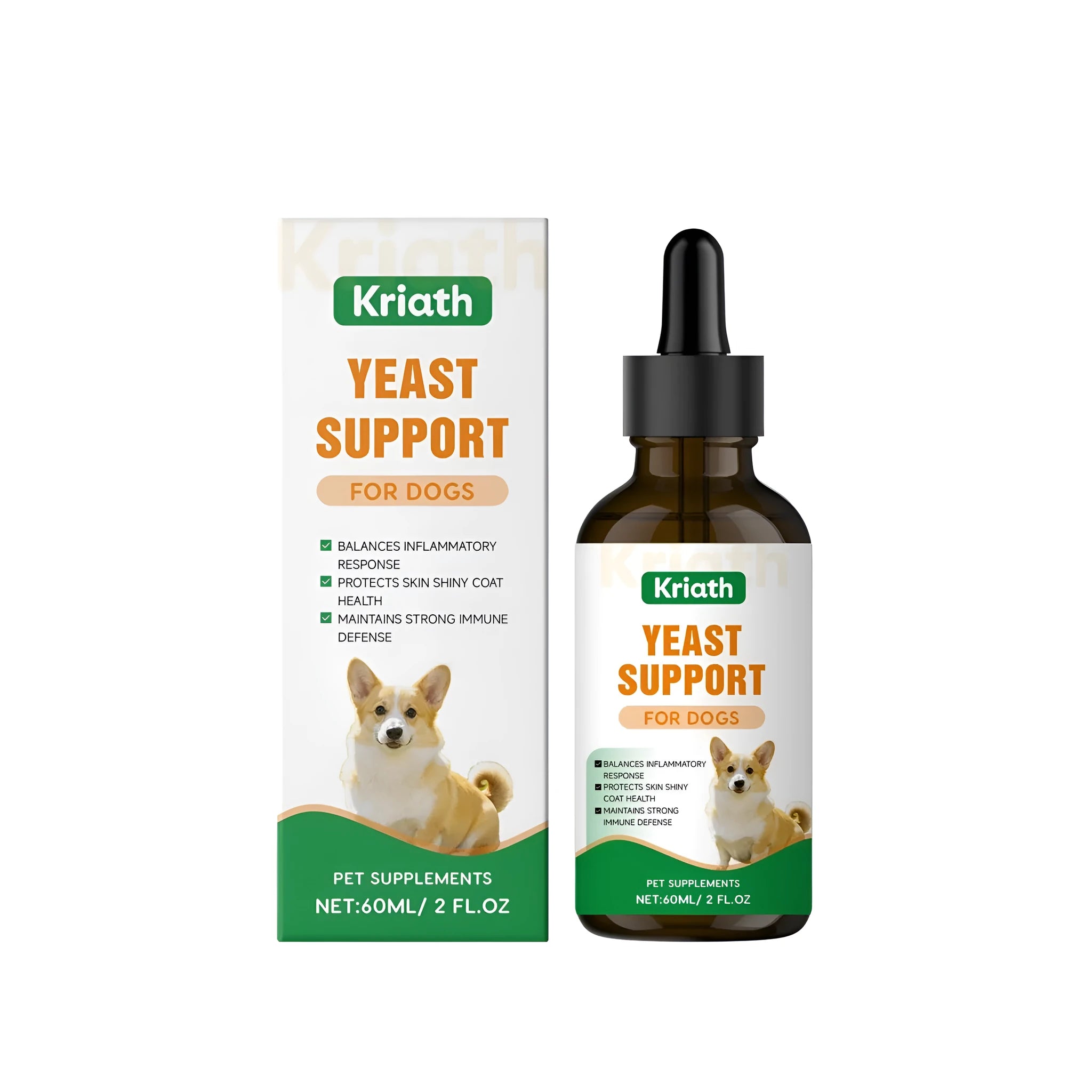 60ml liquid pet supplement bottle with cranberry and probiotic extract for bladder and digestive health