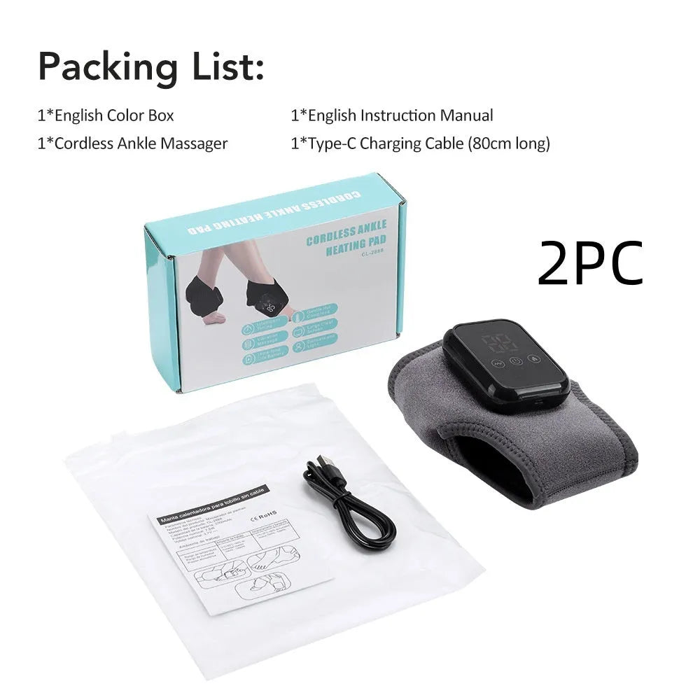 Electric heating ankle and wrist guard massage instrument in grey or black with 7W power, 5V voltage, hot compress and vibration.