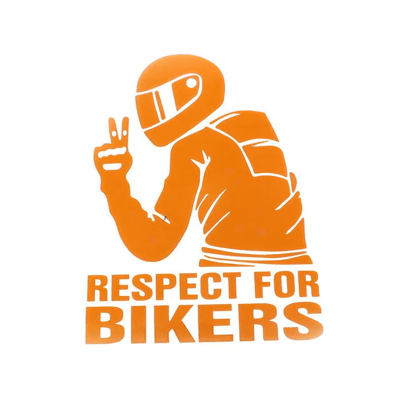 15x11cm motorbike respect decal sticker showing reflective and 3D carbon fibre colour options