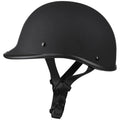Retro motorcycle helmet in matte black with a hand-curved ABS shell on a neutral background.
