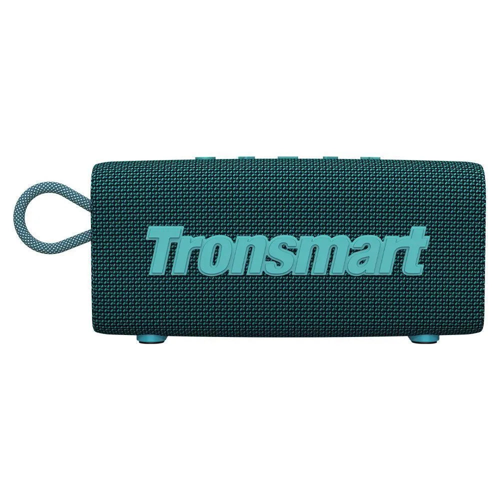 Portable waterproof Bluetooth speaker in blue colour with outdoor background