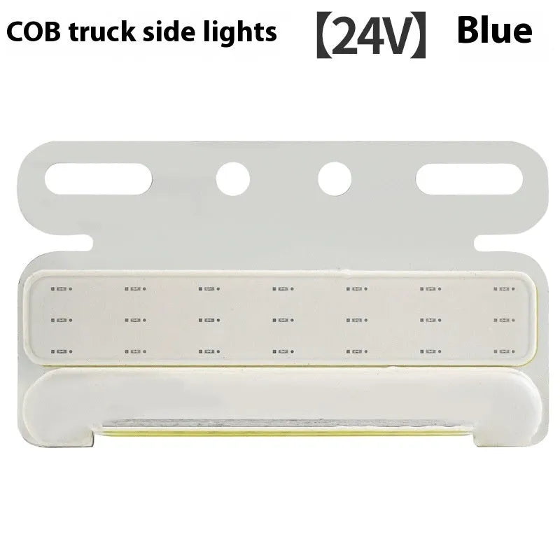 Waterproof aluminium COB LED light for truck side and ground tyre illumination in red, yellow, green, blue, or white.
