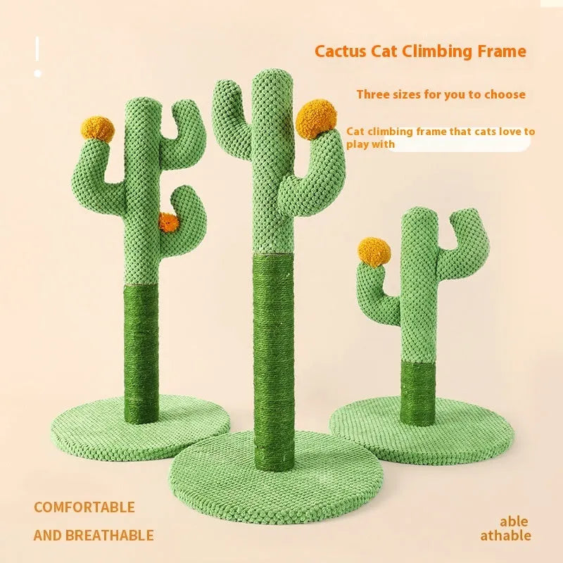 Masson cactus design cat scratching pole with cotton thread sisal surface for claw grinding