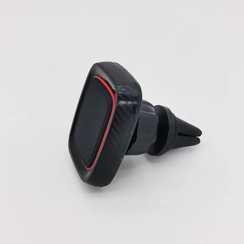 Hose black car air vent phone holder with adjustable brush arm for universal dashboard mounting.
