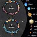 Two natural stone beaded zodiac bracelets in a 2-piece set