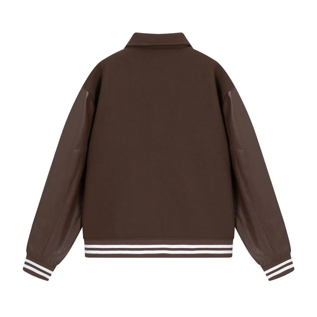 Women's bone embroidered woolen jacket in apricot colour for autumn and winter wear